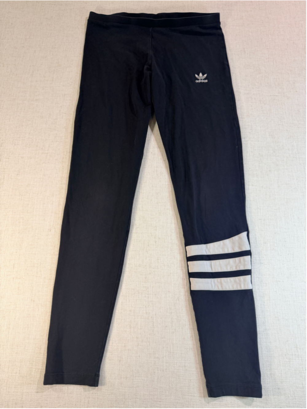 adidas Originals Women’s 3-Stripes Trefoil Leggings Block Wrap Tights Black Medi